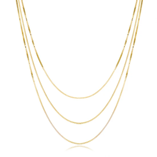 Triple Layered Snake Chain 925 Sterling Silver Necklace | 925 Sterling Silver Wholesale | Sade Silver Triple Layered Snake Chain 925 Sterling Silver Necklace - Sade 925 Silver Jewelry
