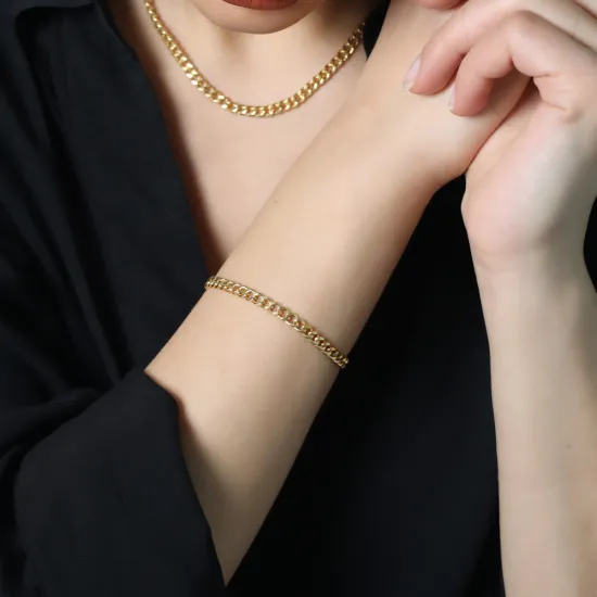 Rhodium Plated Gourment Chain Woman Bracelet Turkish Handmade Wholesale 925 Sterling Silver Jewelry