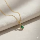 Pear Emerald 925 Sterling Silver Necklace Pear Emerald 925 Sterling Silver Necklace