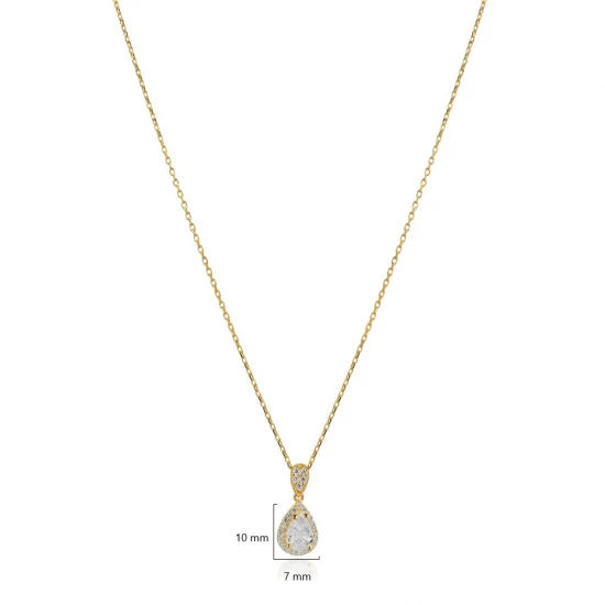 Turkish Pear White 925 Sterling Silver Necklace