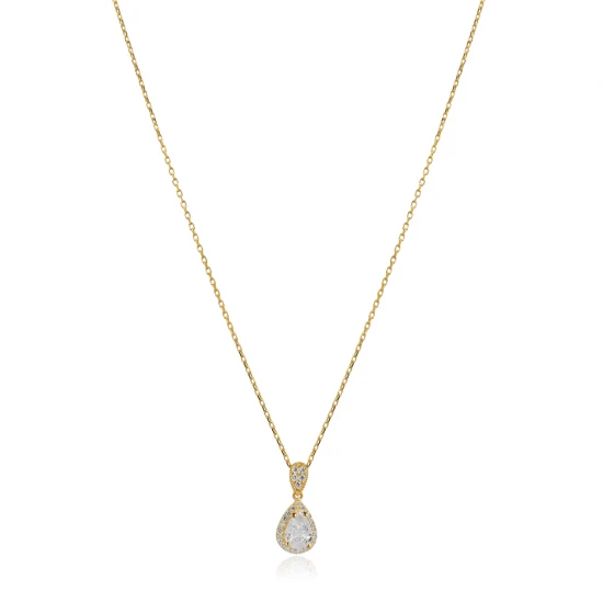 Turkish Pear White 925 Sterling Silver Necklace