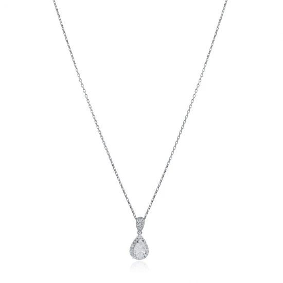 Turkish Pear White 925 Sterling Silver Necklace
