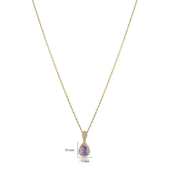 Pear Amethyst 925 Sterling Silver Necklace Pear Amethyst 925 Sterling Silver Necklace