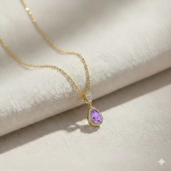 Pear Amethyst 925 Sterling Silver Necklace Pear Amethyst 925 Sterling Silver Necklace