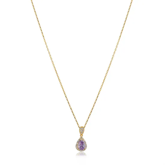 Pear Amethyst 925 Sterling Silver Necklace Pear Amethyst 925 Sterling Silver Necklace