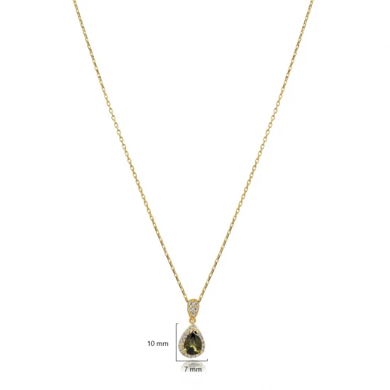 Pear Peridot 925 Sterling Silver Necklace Pear Peridot 925 Sterling Silver Necklace