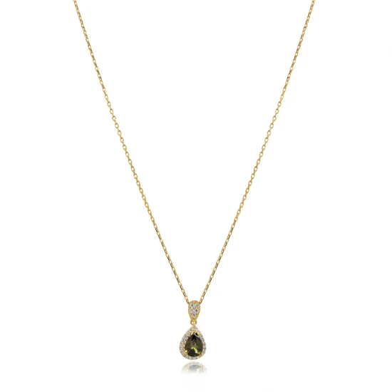 Pear Peridot 925 Sterling Silver Necklace Pear Peridot 925 Sterling Silver Necklace