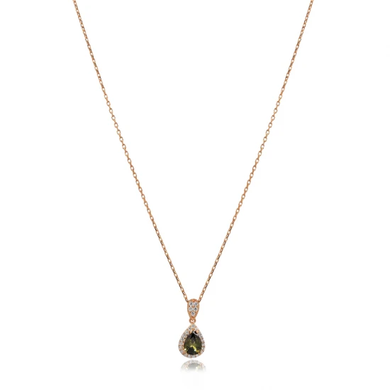 Pear Peridot 925 Sterling Silver Necklace Pear Peridot 925 Sterling Silver Necklace