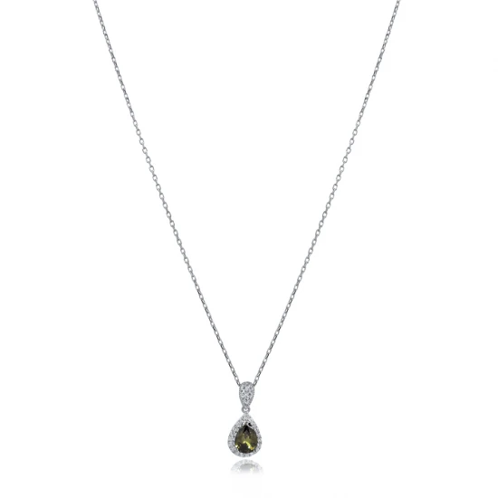 Pear Peridot 925 Sterling Silver Necklace Pear Peridot 925 Sterling Silver Necklace