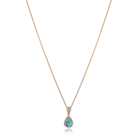 Pear Aquamarine 925 Sterling Silver Necklace Pear Aquamarine 925 Sterling Silver Necklace