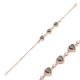 Triple Heart Mystic Topaz CZ Sterling Silver Bracelet | 925 Sterling Silver Wholesale | Sade Silver Triple Heart Mystic Topaz CZ Sterling Silver Bracelet - Sade 925 Silver Jewelry