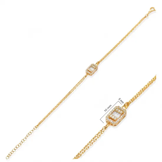 Baguette CZ Bracelet in 925 Sterling Silver | 925 Sterling Silver Wholesale | Sade Silver Baguette CZ Bracelet in 925 Sterling Silver - Sade 925 Silver Jewelry