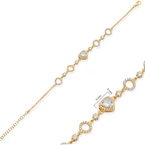 Heart Hollow CZ 925 Sterling Silver Bracelet Heart Hollow CZ 925 Sterling Silver Bracelet