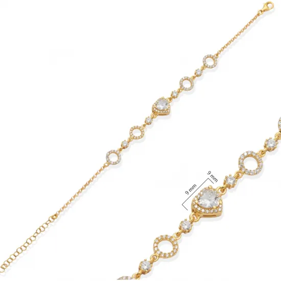 Heart Hollow CZ 925 Sterling Silver Bracelet Heart Hollow CZ 925 Sterling Silver Bracelet
