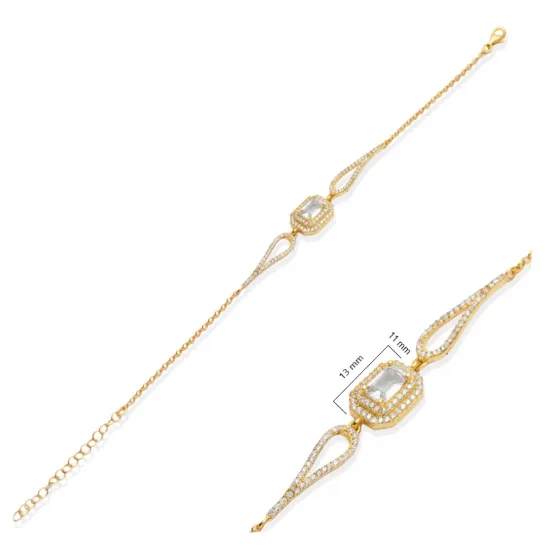 925 Sterling Silver Baguette CZ Bracelet 925 Sterling Silver Baguette CZ Bracelet