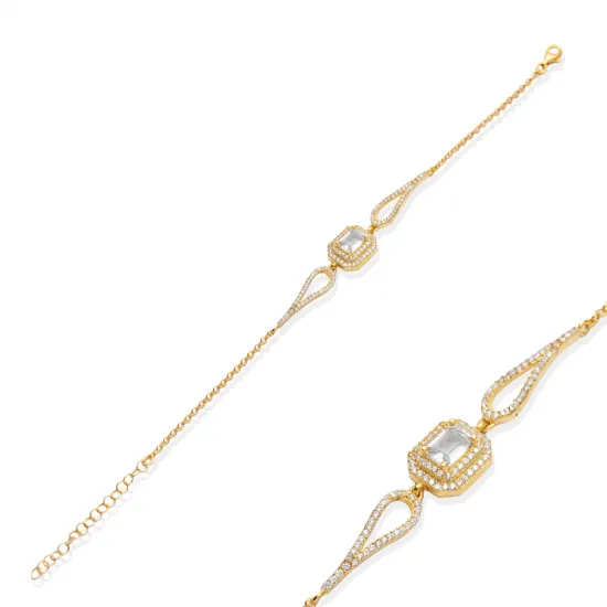 925 Sterling Silver Baguette CZ Bracelet 925 Sterling Silver Baguette CZ Bracelet