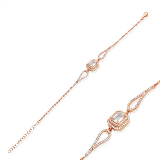 925 Sterling Silver Baguette CZ Bracelet 925 Sterling Silver Baguette CZ Bracelet