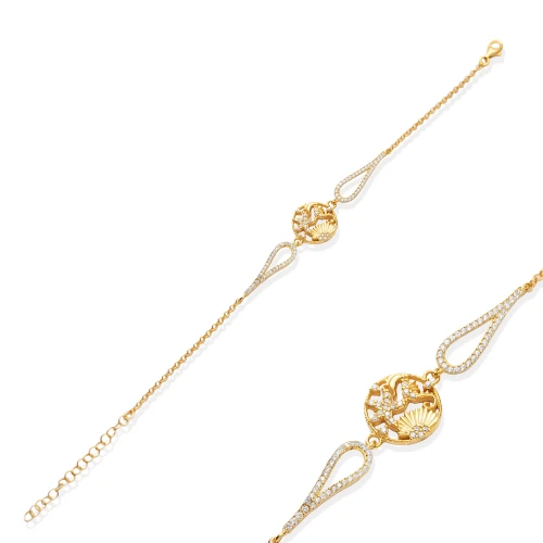 Geometric Round CZ 925 Sterling Silver Bracelet