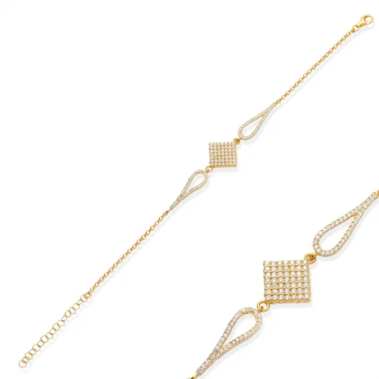 Turkish Lozenge CZ 925 Sterling Silver Bracelet Turkish Lozenge CZ 925 Sterling Silver Bracelet