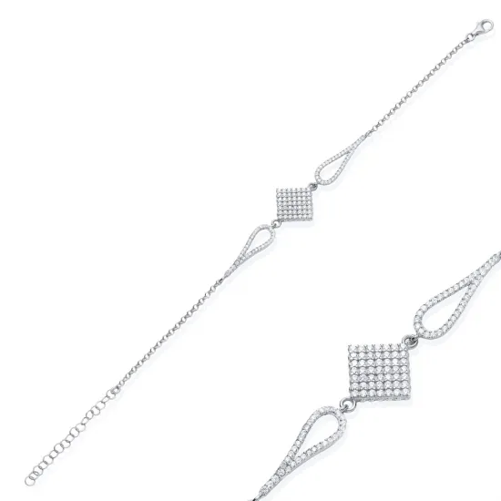 Turkish Lozenge CZ 925 Sterling Silver Bracelet Turkish Lozenge CZ 925 Sterling Silver Bracelet