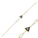 Triangle Design Black Enamel CZ Stone Bracelet