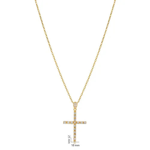 Classic Cross CZ Sterling Silver Necklace Classic Cross CZ Sterling Silver Necklace