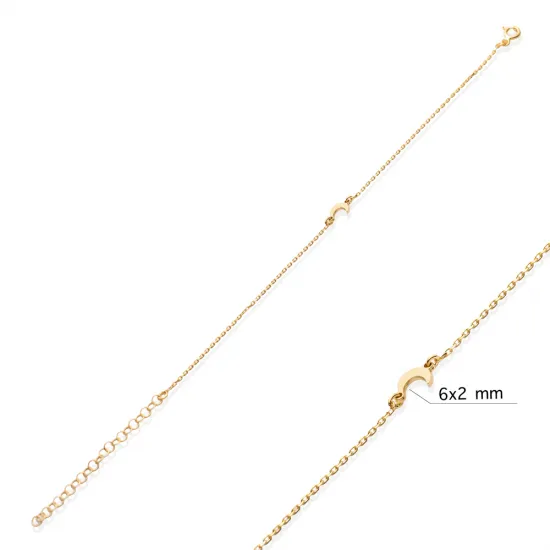 Crescent Plain Design 925 Charm Bracelet Crescent Plain Design 925 Charm Bracelet