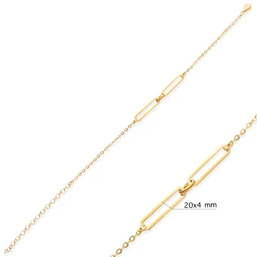 Double Paperclip Chain 925 Sterling Silver Bracelet