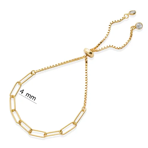 Cube Chain Paperclip 925 Sterling Silver Bracelet