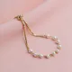 Round Pearl Design 925 Cube Chain Bracelet Round Pearl Design 925 Cube Chain Bracelet