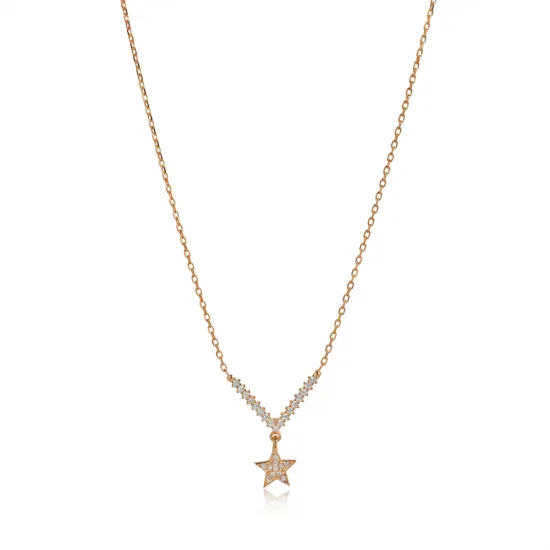 Minimal Star CZ 925 Sterling Silver Necklace