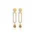 Plain Geometric Shape Citrine Sterling Silver Earrings
