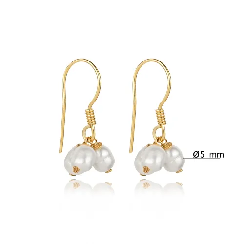 Triple Pearl Hook 925 Sterling Silver Earrings