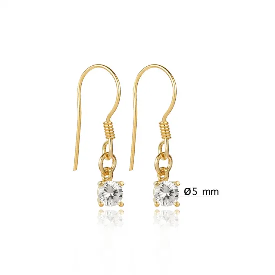 Dainty CZ Shape Hook 925 Sterling Silver Earrings Dainty CZ Shape Hook 925 Sterling Silver Earrings