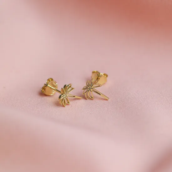 Plain Tiny Palm Tree 925 Stud Earrings Plain Tiny Palm Tree 925 Stud Earrings