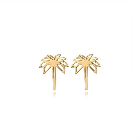 Plain Tiny Palm Tree 925 Stud Earrings Plain Tiny Palm Tree 925 Stud Earrings