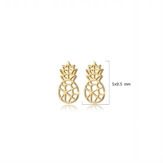 Tiny Plain Pineapple Design Stud Earrings Tiny Plain Pineapple Design Stud Earrings