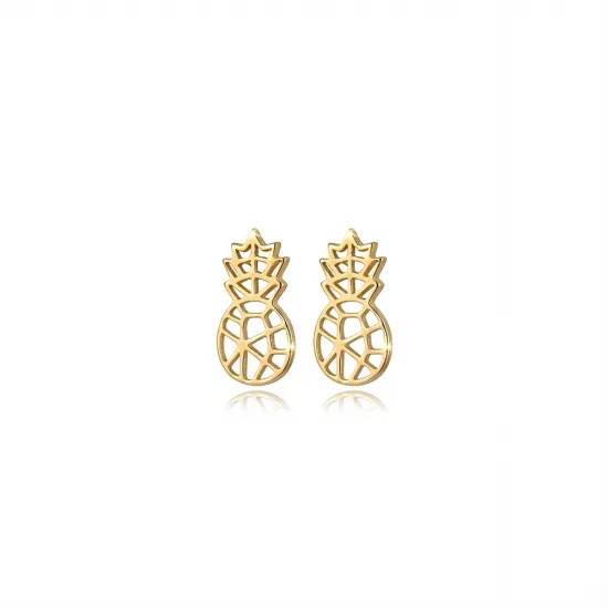 Tiny Plain Pineapple Design Stud Earrings Tiny Plain Pineapple Design Stud Earrings