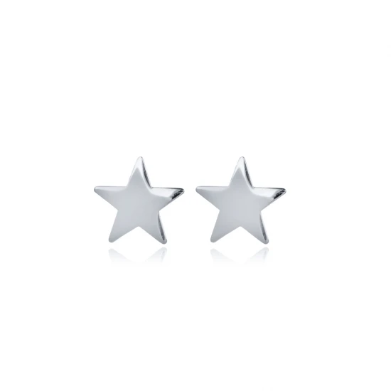 Plain Star Shape 925 Sterling Silver Earrings Plain Star Shape 925 Sterling Silver Earrings