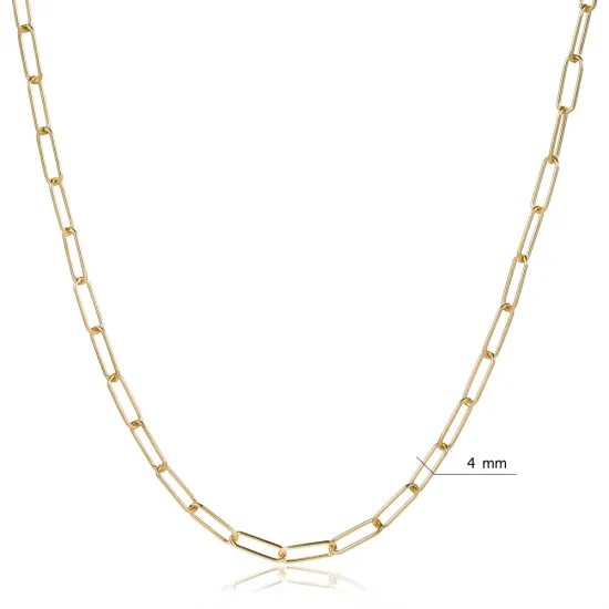 Paperclip Design 925 Silver Chain Necklace Paperclip Design 925 Silver Chain Necklace