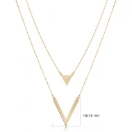 Plain Triangle Layered 925 Sterling Silver Necklace