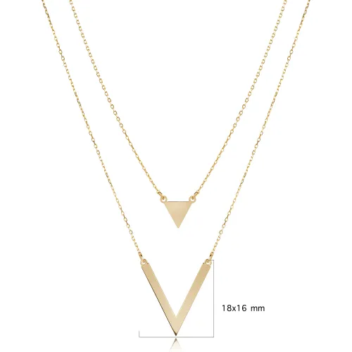 Plain Triangle Layered 925 Sterling Silver Necklace