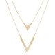 Plain Triangle Layered 925 Sterling Silver Necklace