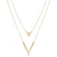 Plain Triangle Layered 925 Sterling Silver Necklace