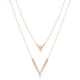 Plain Triangle Layered 925 Sterling Silver Necklace