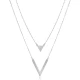 Plain Triangle Layered 925 Sterling Silver Necklace