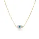 Evil Eye Mother Of Pearl Sterling Silver Necklace