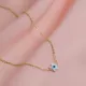 Mother Of Pearl Evil Eye 925 Sterling Silver Necklace