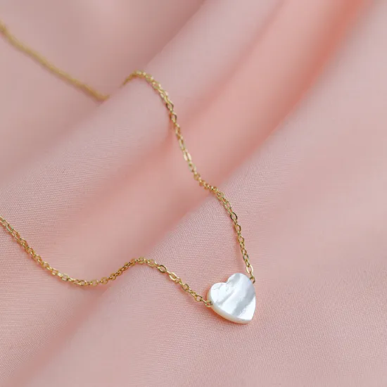 Mother Of Pearl Heart 925 Sterling Silver Necklace Mother Of Pearl Heart 925 Sterling Silver Necklace