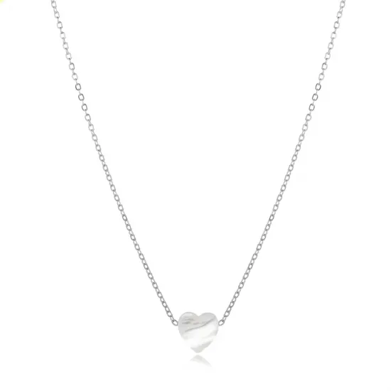 Mother Of Pearl Heart 925 Sterling Silver Necklace Mother Of Pearl Heart 925 Sterling Silver Necklace